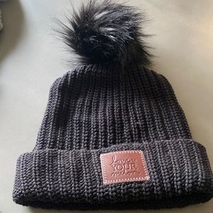 Love Your Melon black Pom Pom beanie